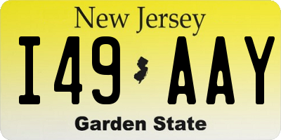 NJ license plate I49AAY