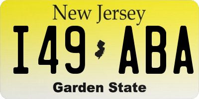 NJ license plate I49ABA