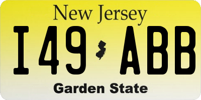 NJ license plate I49ABB