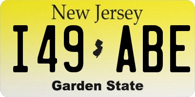 NJ license plate I49ABE