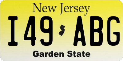 NJ license plate I49ABG