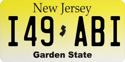 NJ license plate I49ABI