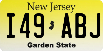 NJ license plate I49ABJ