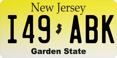 NJ license plate I49ABK