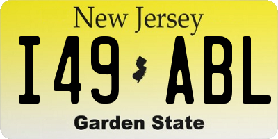 NJ license plate I49ABL