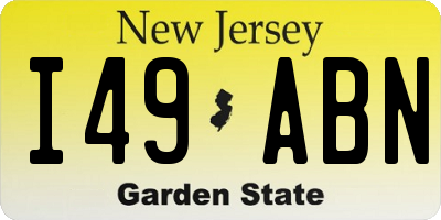 NJ license plate I49ABN