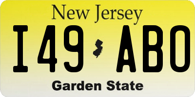 NJ license plate I49ABO