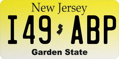 NJ license plate I49ABP