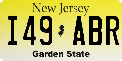 NJ license plate I49ABR