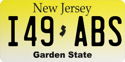 NJ license plate I49ABS