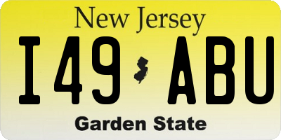 NJ license plate I49ABU