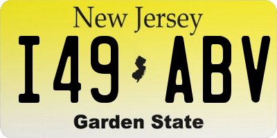 NJ license plate I49ABV