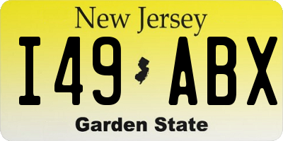 NJ license plate I49ABX