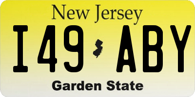 NJ license plate I49ABY
