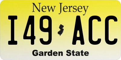 NJ license plate I49ACC