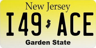 NJ license plate I49ACE