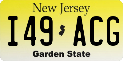 NJ license plate I49ACG