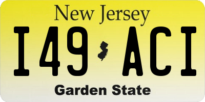 NJ license plate I49ACI
