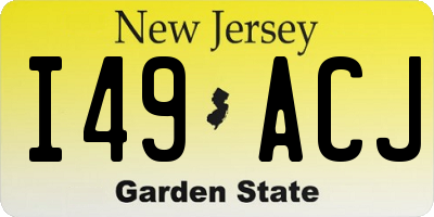 NJ license plate I49ACJ