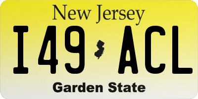 NJ license plate I49ACL
