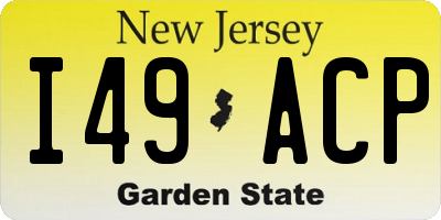 NJ license plate I49ACP