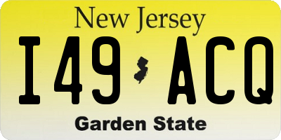 NJ license plate I49ACQ