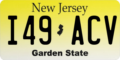 NJ license plate I49ACV