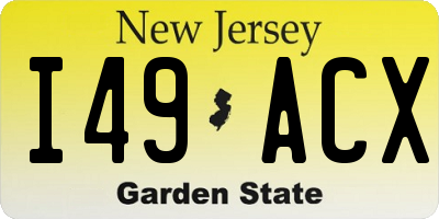 NJ license plate I49ACX