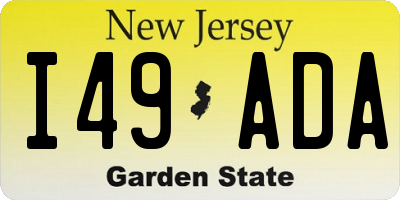 NJ license plate I49ADA