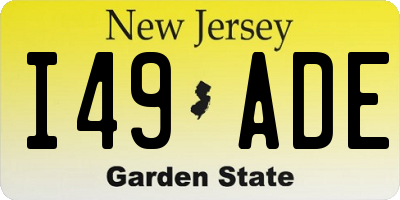 NJ license plate I49ADE