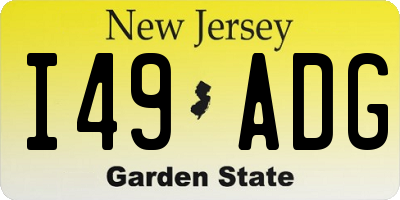 NJ license plate I49ADG