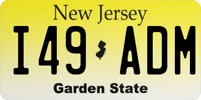 NJ license plate I49ADM