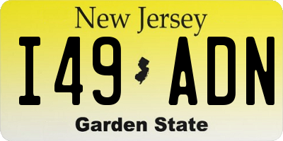 NJ license plate I49ADN