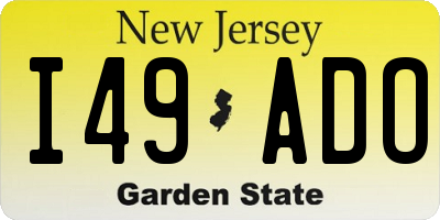 NJ license plate I49ADO