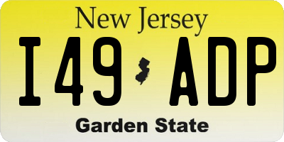 NJ license plate I49ADP
