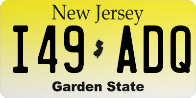 NJ license plate I49ADQ