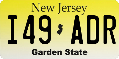 NJ license plate I49ADR