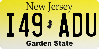 NJ license plate I49ADU