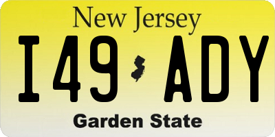 NJ license plate I49ADY