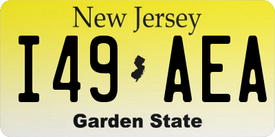 NJ license plate I49AEA