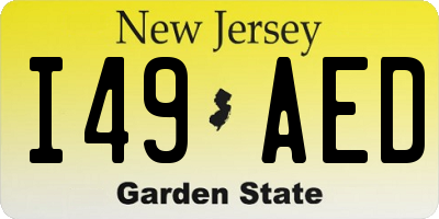 NJ license plate I49AED
