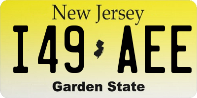 NJ license plate I49AEE