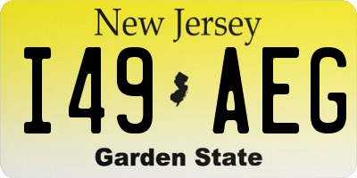 NJ license plate I49AEG