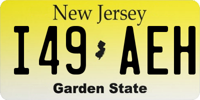 NJ license plate I49AEH