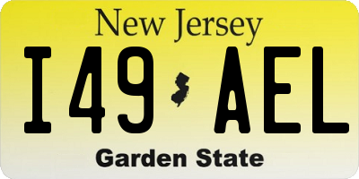 NJ license plate I49AEL