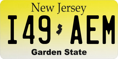 NJ license plate I49AEM