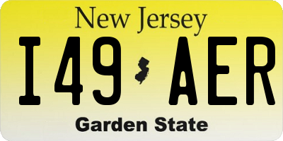 NJ license plate I49AER