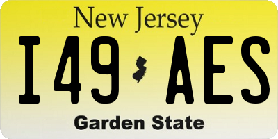 NJ license plate I49AES