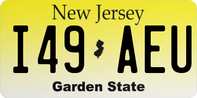 NJ license plate I49AEU