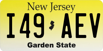 NJ license plate I49AEV